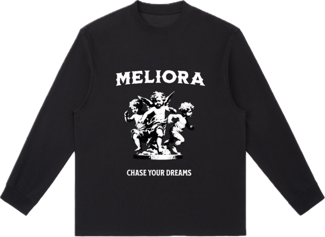 MELIORA CHASE YOUR DREAMS BLACK LONG SLEEVE TEE