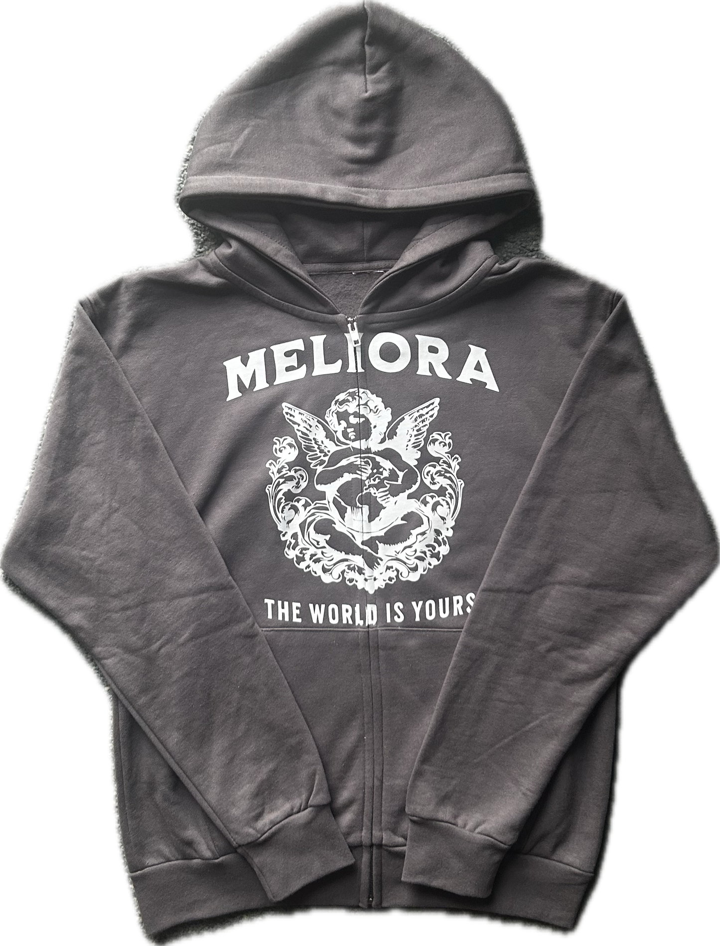 MELIORA WORLD IS YOURS SHADOW HOODED ZIP UP