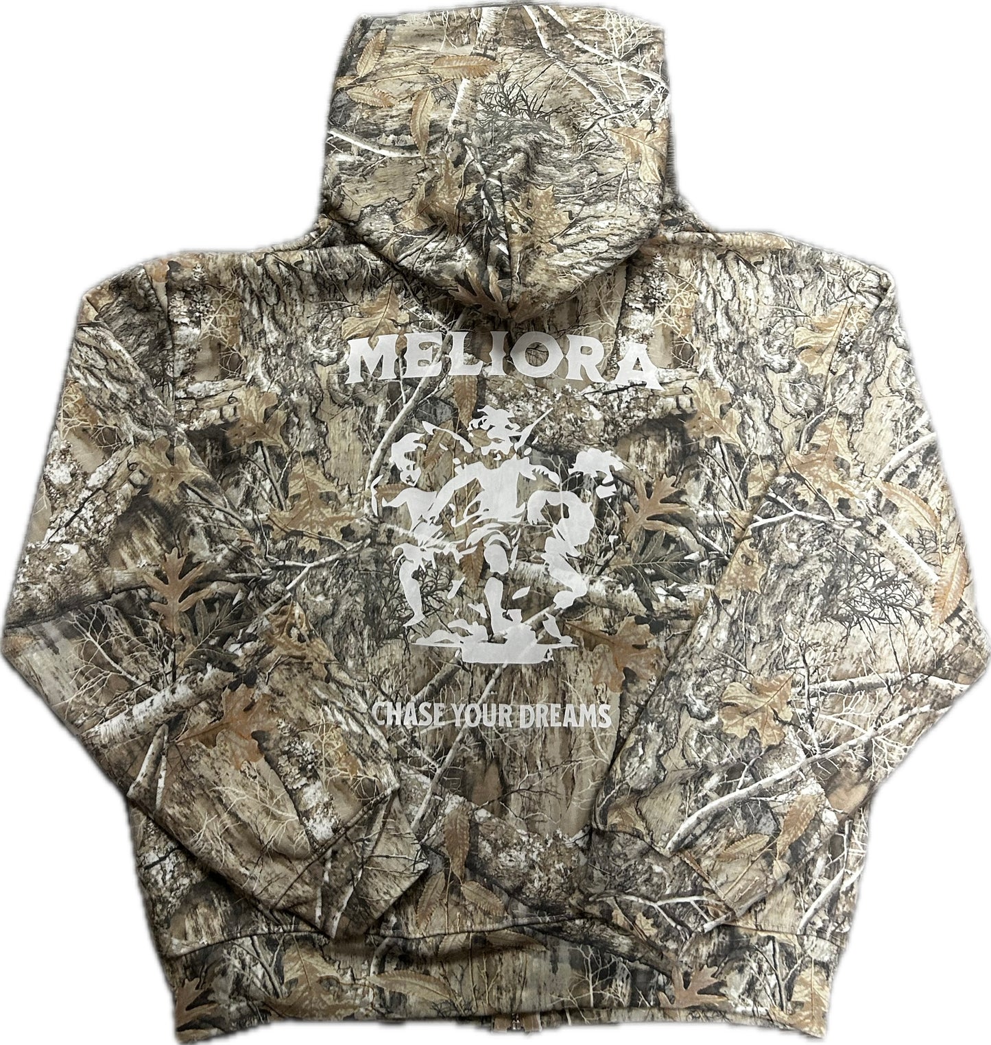MELIORA CHASE YOUR DREAMS TREE CAMO HOODED ZIP UP