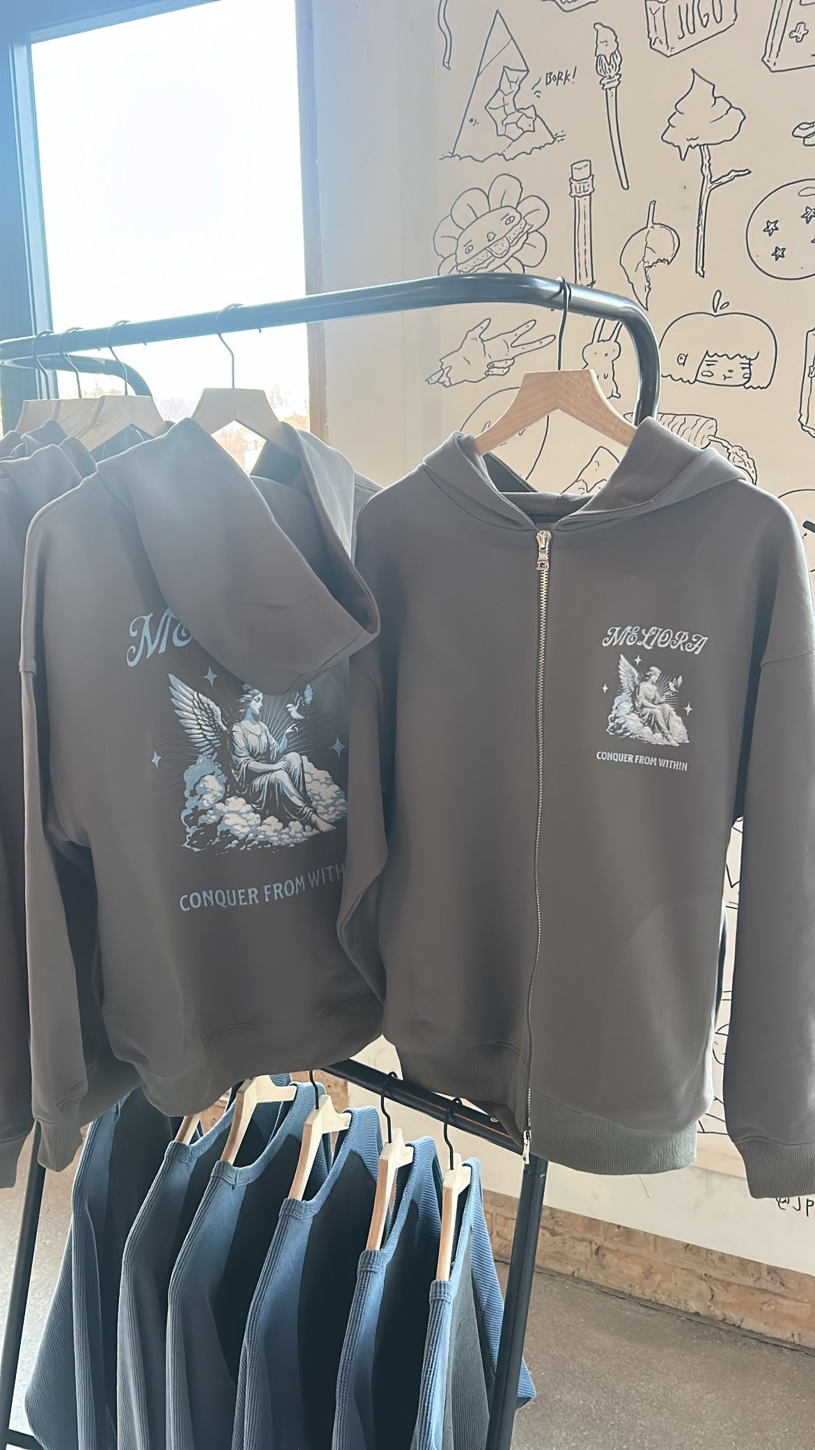 MELIORA CONQUER FROM WITHIN HOODED ZIP UP