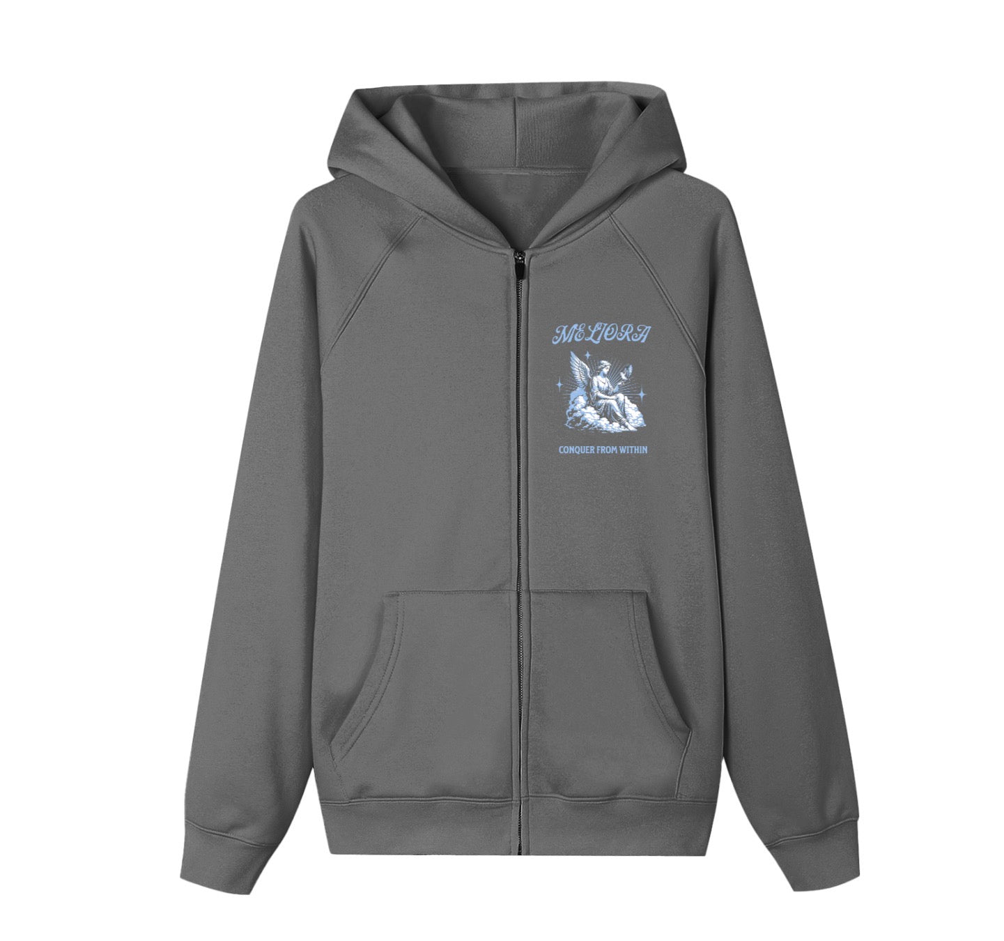 MELIORA CONQUER FROM WITHIN HOODED ZIP UP