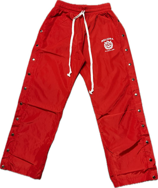 MELIORA WORLD IS YOURS RED WINDBREAKER PANTS