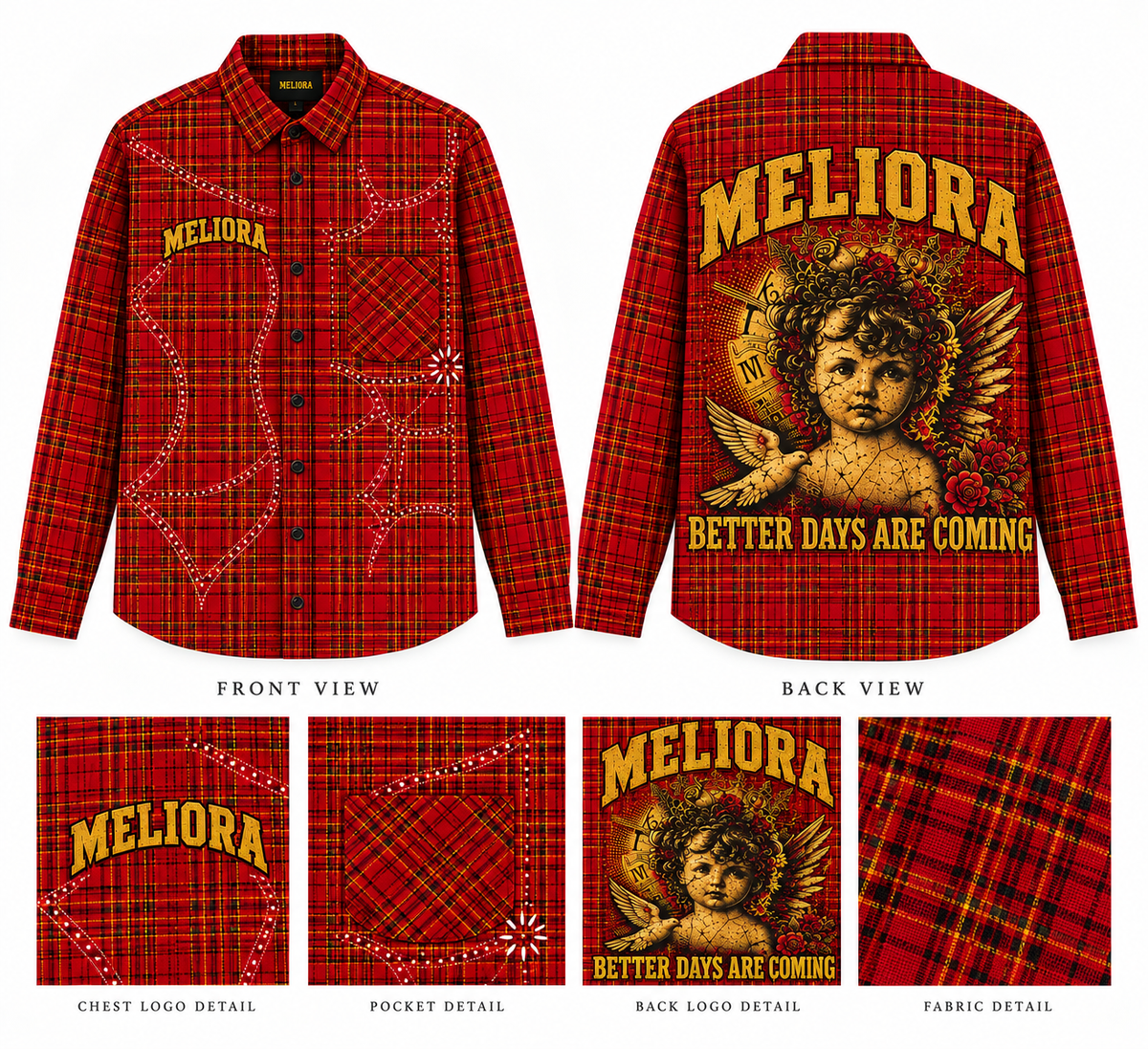 MELIORA “BETTER DAYS ARE COMING” RHINESTONE FLANNEL