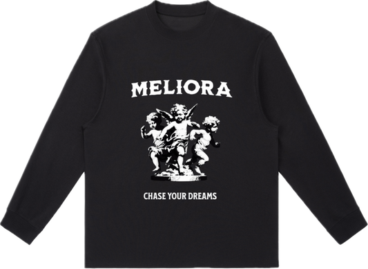 MELIORA CHASE YOUR DREAMS BLACK LONG SLEEVE TEE