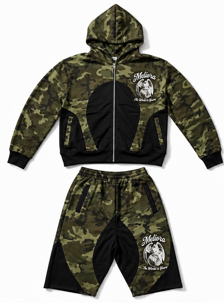 NYFW MELIORA CAMOUFLAGE HOODED ZIP UP