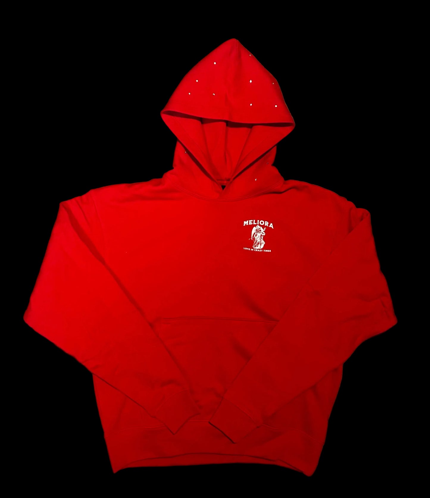 MELIORA LOVE IN CRAZY TIMES RHINESTONE HOODIE 💌