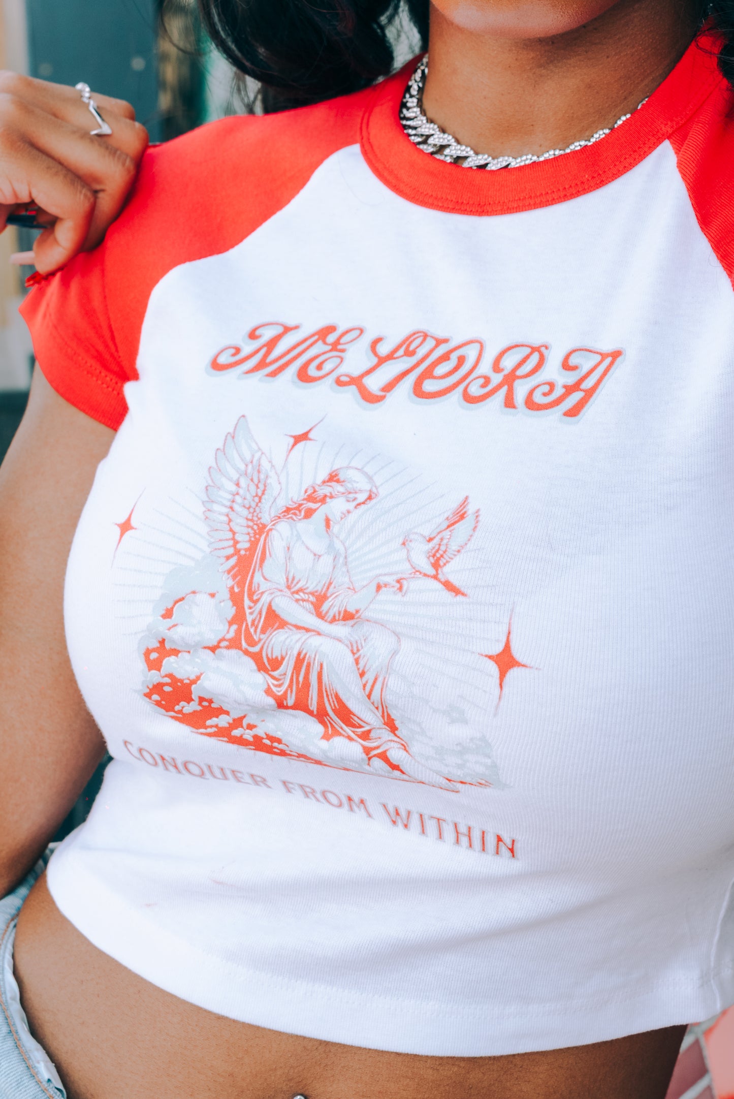 MELIORA 4TH OF JULY CROPPED TEE